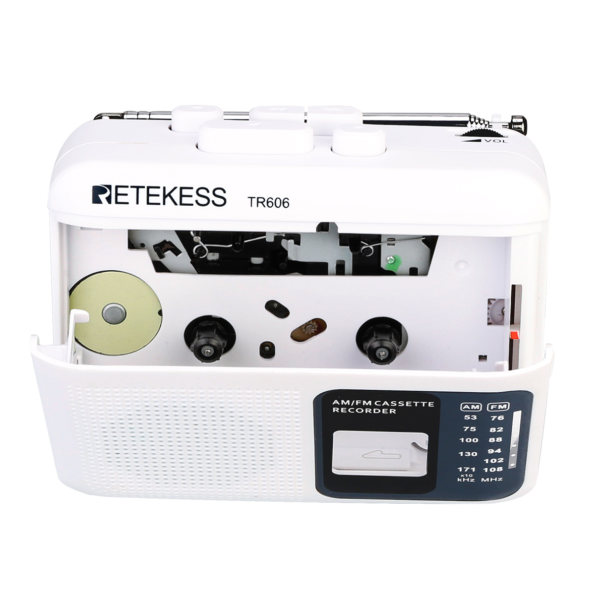 Retekess Grabadora de cinta TR606 Reproductor de cassette, Reproductores de  casete AM FM Walkman, compatible con línea de voz/AUX en grabación