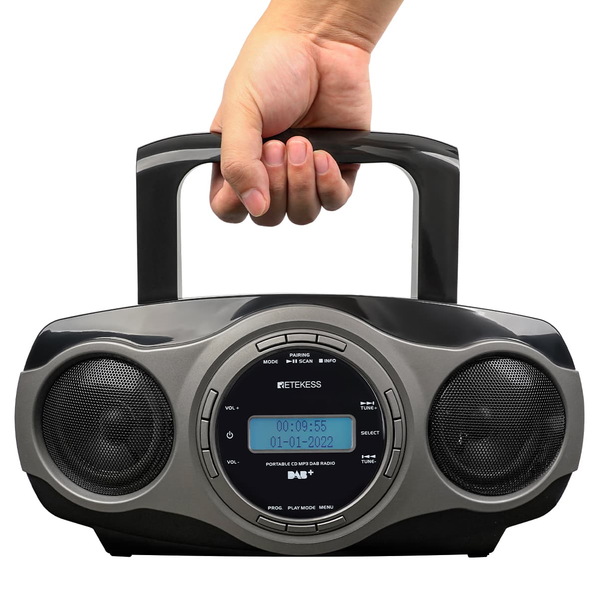 RETEKESS TR630 CD Player Boombox Stereo Portable Radio FM AM Cassette Tape  3W Speaker TF USB Recording Remote Control for Home