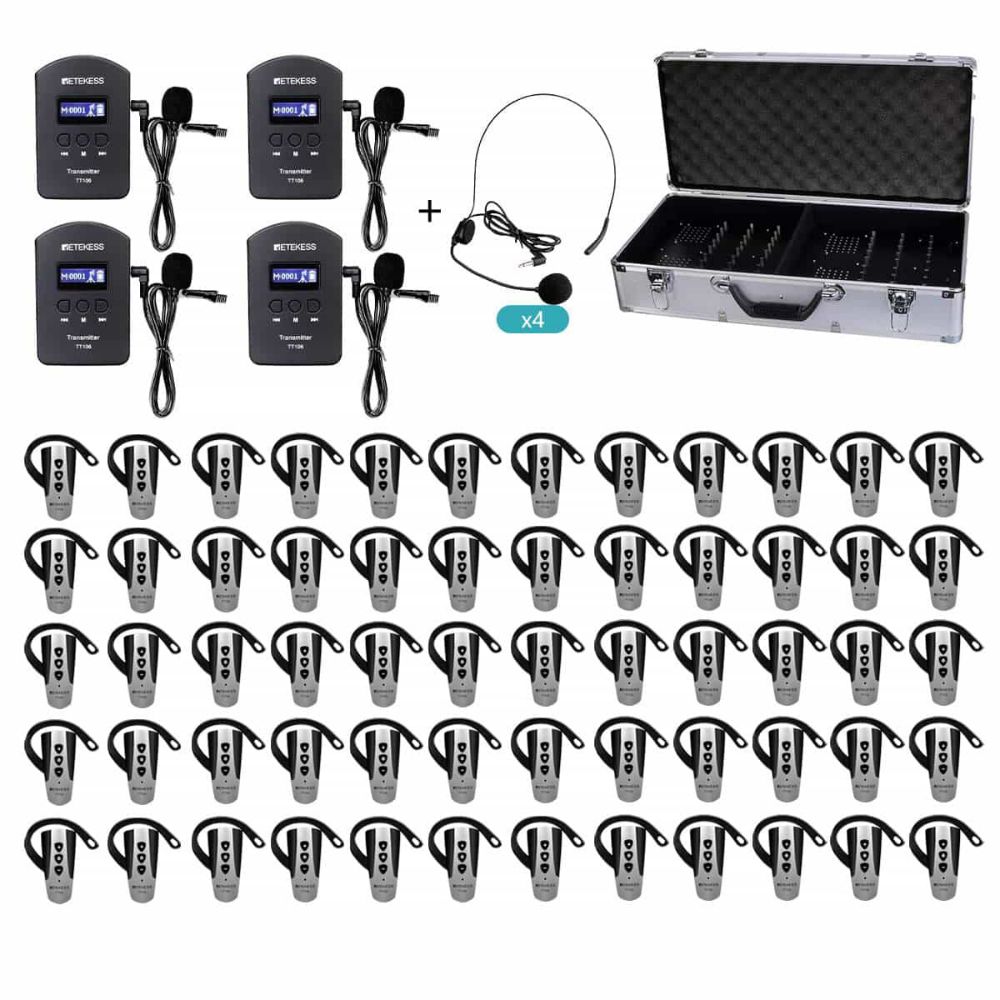 Retekess TT106 Interpretation Systems Wireless Tour Guide System Ear Hook Receiver for Schools, Conference, Training, Assisted Listening