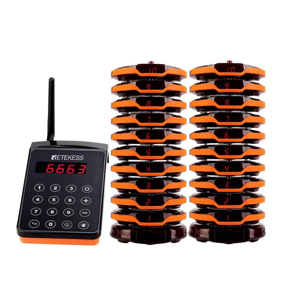 Retekess TD156 IPX6 Waterproof and Long Range 800m Coaster Pager System for Restaurant,  Clubs, Bars, Resorts, Catering Customer Entertainment