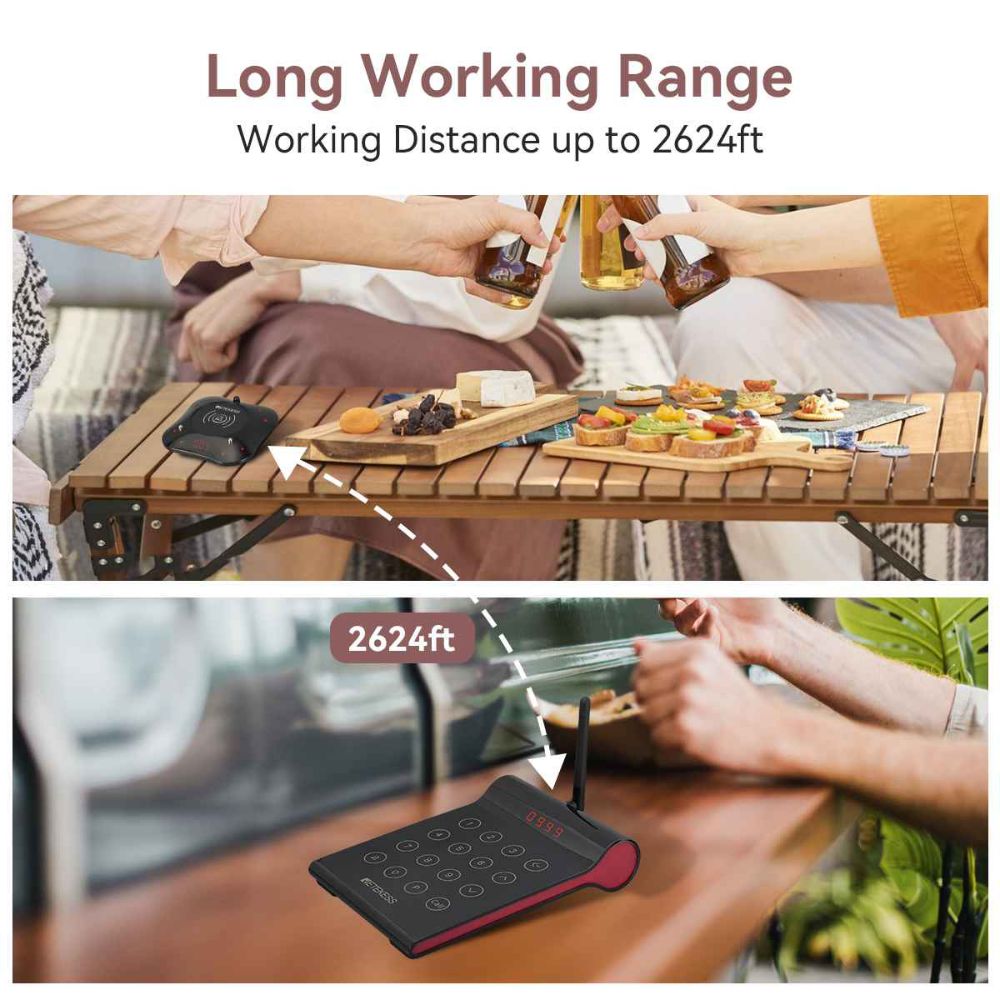 Retekess TD164 Wireless Long Range Paging System for Restaurants, Clubs, Bars, Hotels, Resorts, Catering