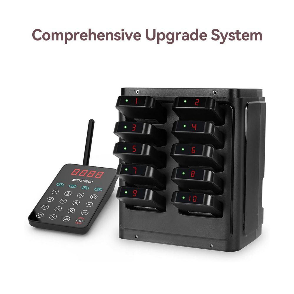 Retekess TD177 Matrices Paging System Comprehensive Upgrade Wall-Mountable Wireless Pager System for Restaurant, Clubs, Entertainment