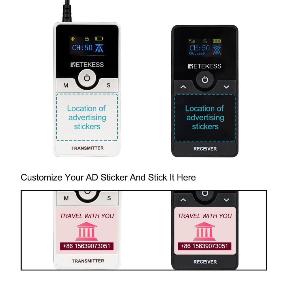 Retekess TT116 Tour Guide Equipment UHF Replaceable Rechargeable Battery With Charging Base