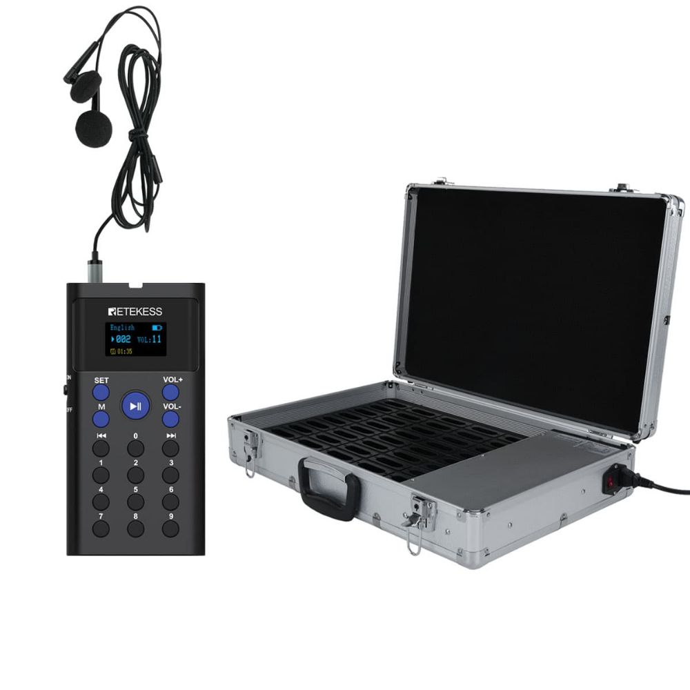 Retekess TT128 Audio-Guide Systems with 45-Port Charging Case is Suitable for Tourist Attractions,Museums and Exhibition Halls