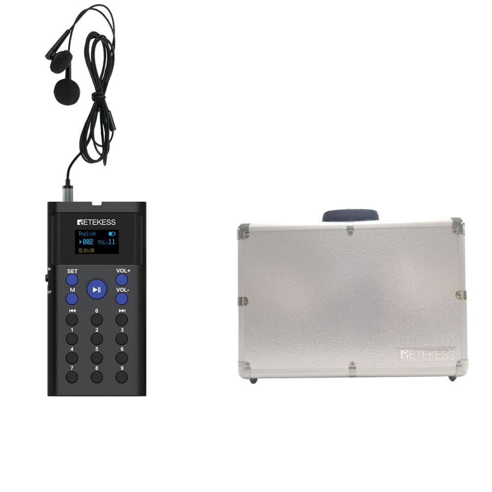 Retekess TT128 Museum Audio Tour Devices with 28-Port Charging Case is Suitable for Museums, Cultural Heritage Sites, Exhibition Halls, Tourist Attractions