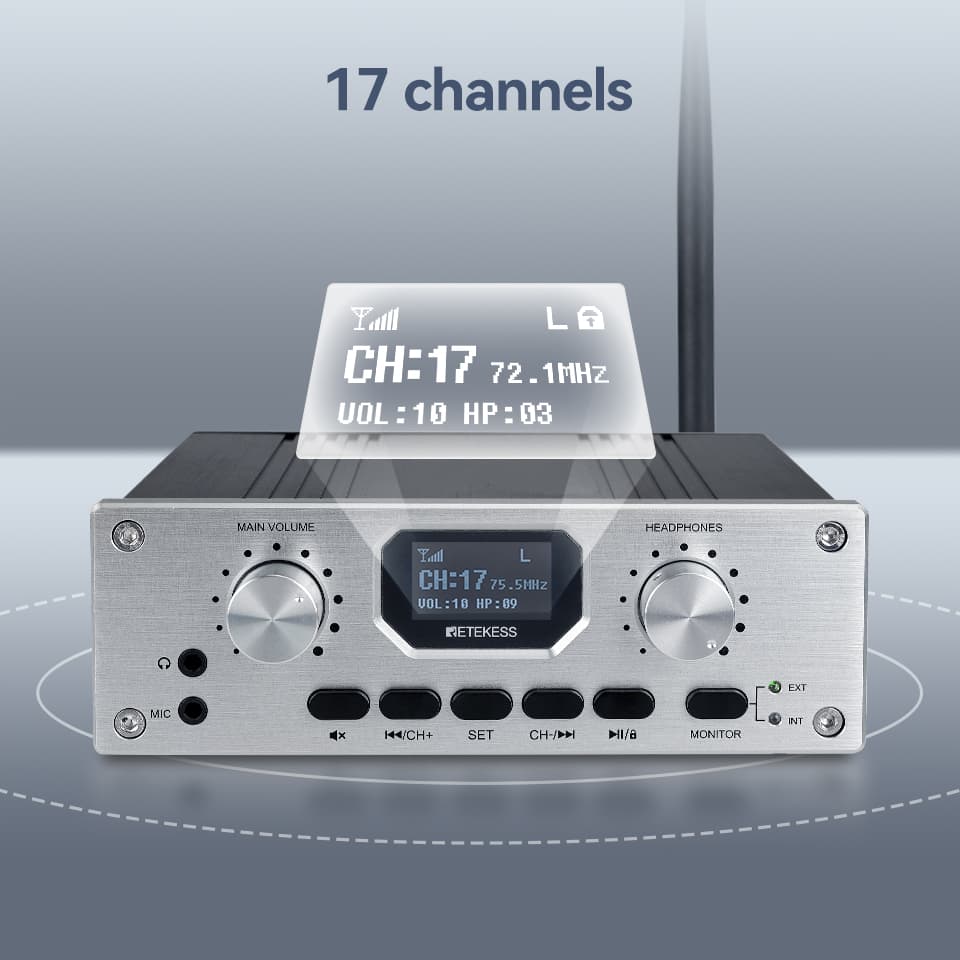 retekess tt119 fm transmitter with 17 channels